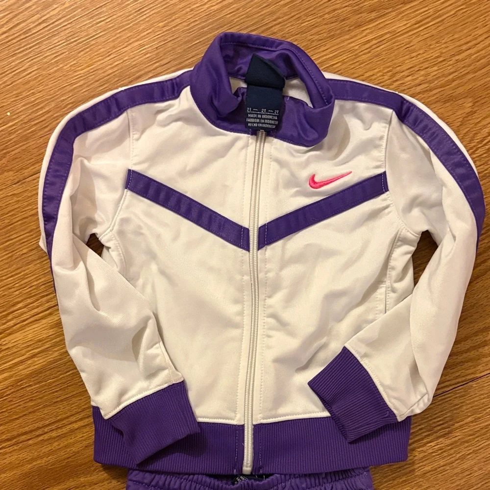 Nike Toddler Purple and White Track Jacket & Pants Set - Picture 2 of 5
